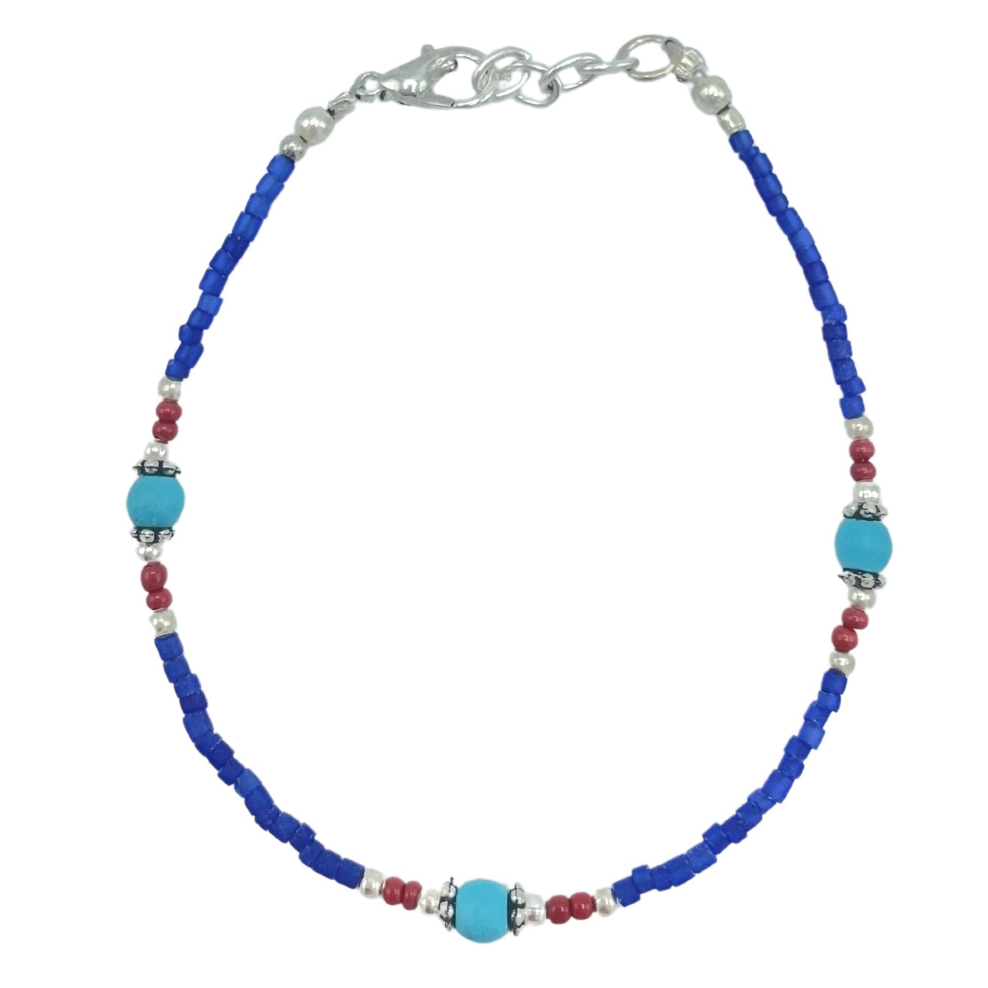 Nepalese Extra Fine Gem Bracelet - Blue Onyx - Luna Panther