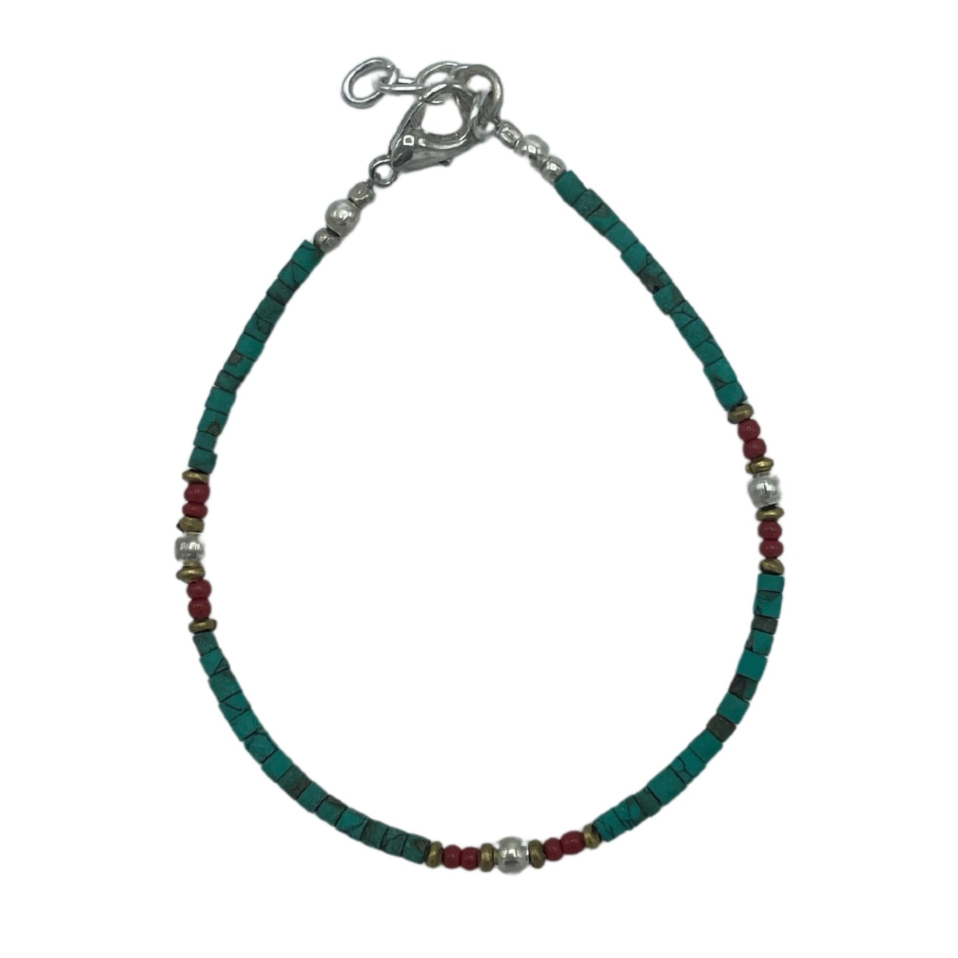 Nepalese Extra Fine Gem Bracelet - Turquoise Beads - Luna Panther