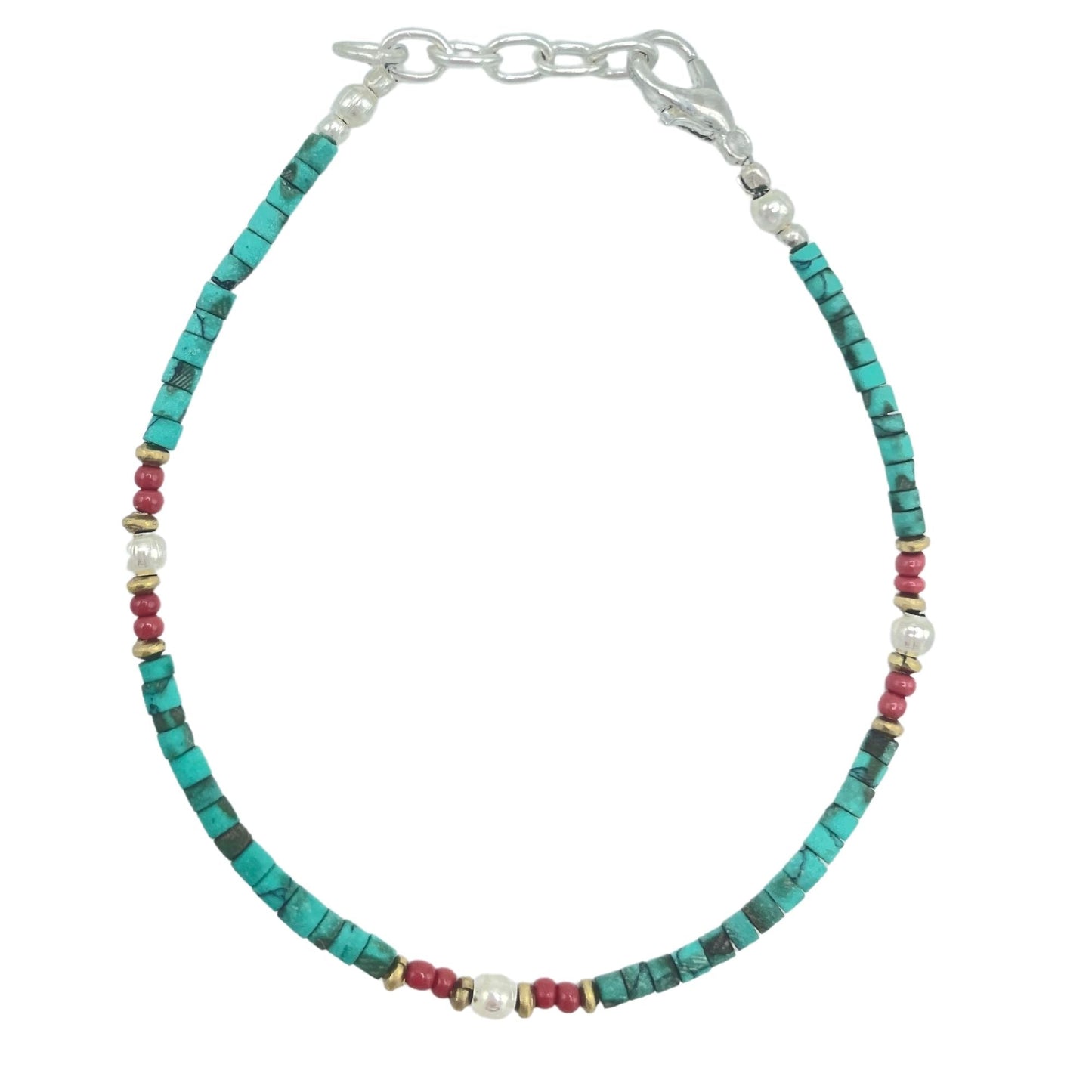 Nepalese Extra Fine Gem Bracelet - Turquoise Beads - Luna Panther