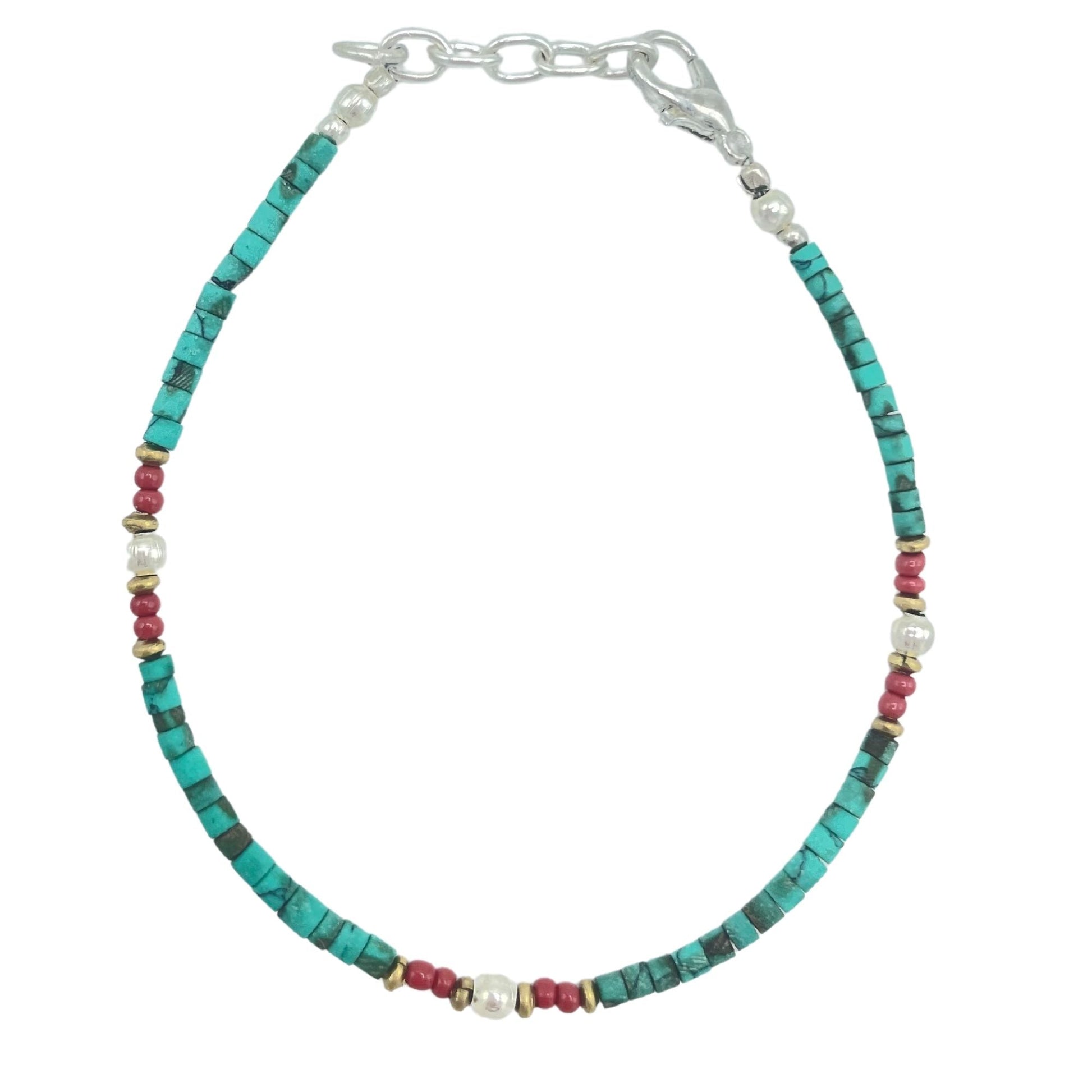 Nepalese Extra Fine Gem Bracelet - Turquoise Beads - Luna Panther