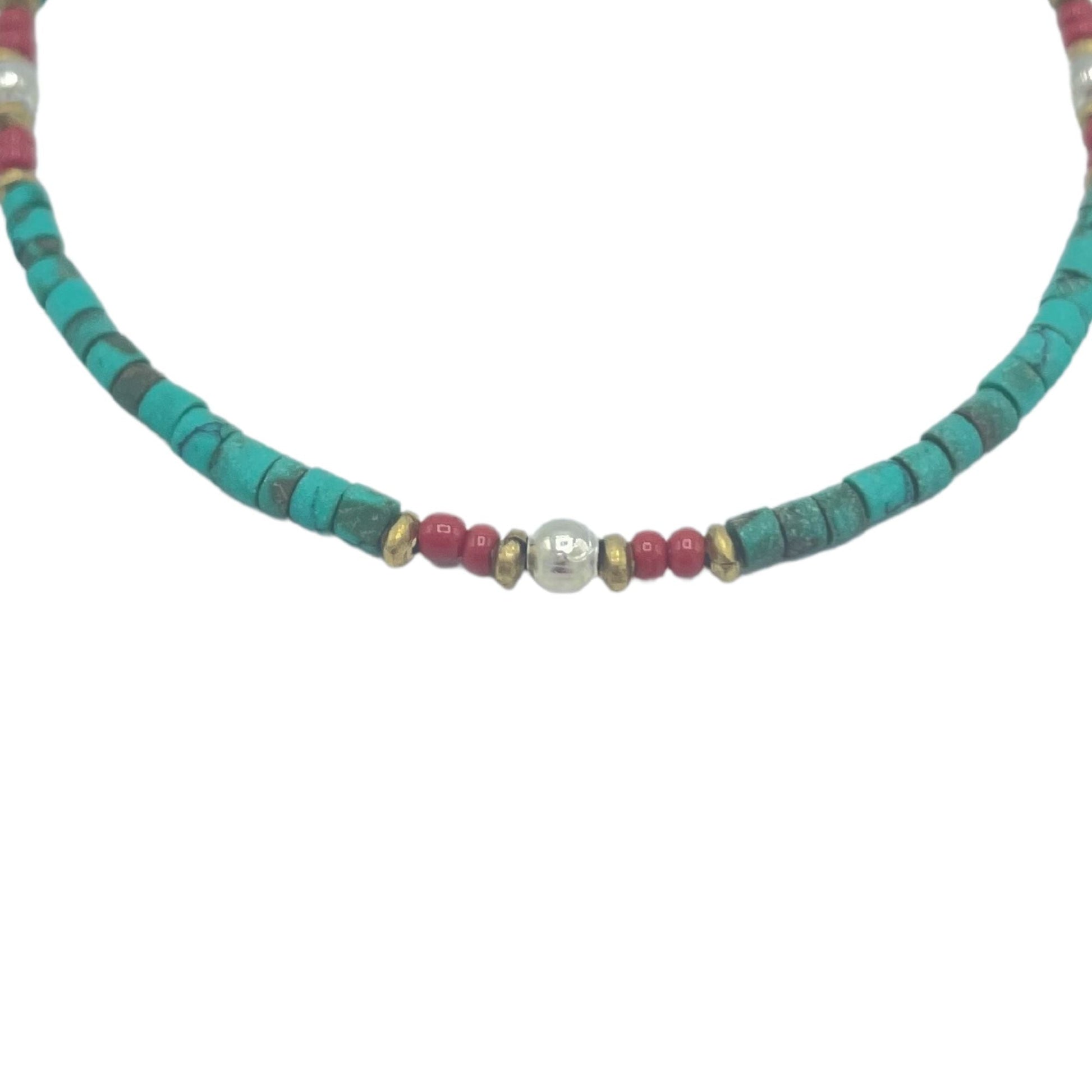 Nepalese Extra Fine Gem Bracelet - Turquoise Beads - Luna Panther