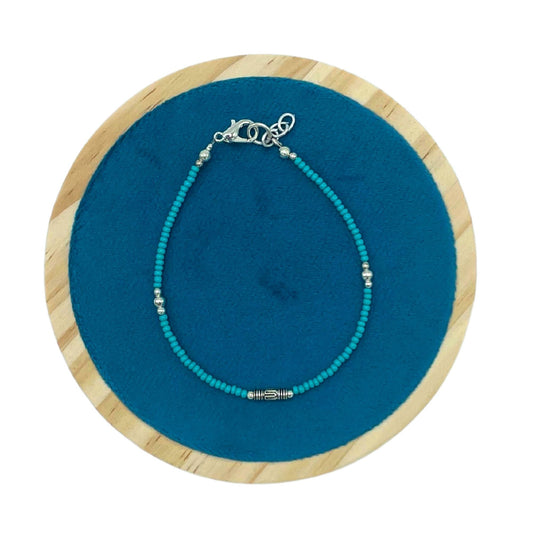 Nepalese Extra Fine Gem Bracelet - Turquoise & Teardrop - Luna Panther alternate view