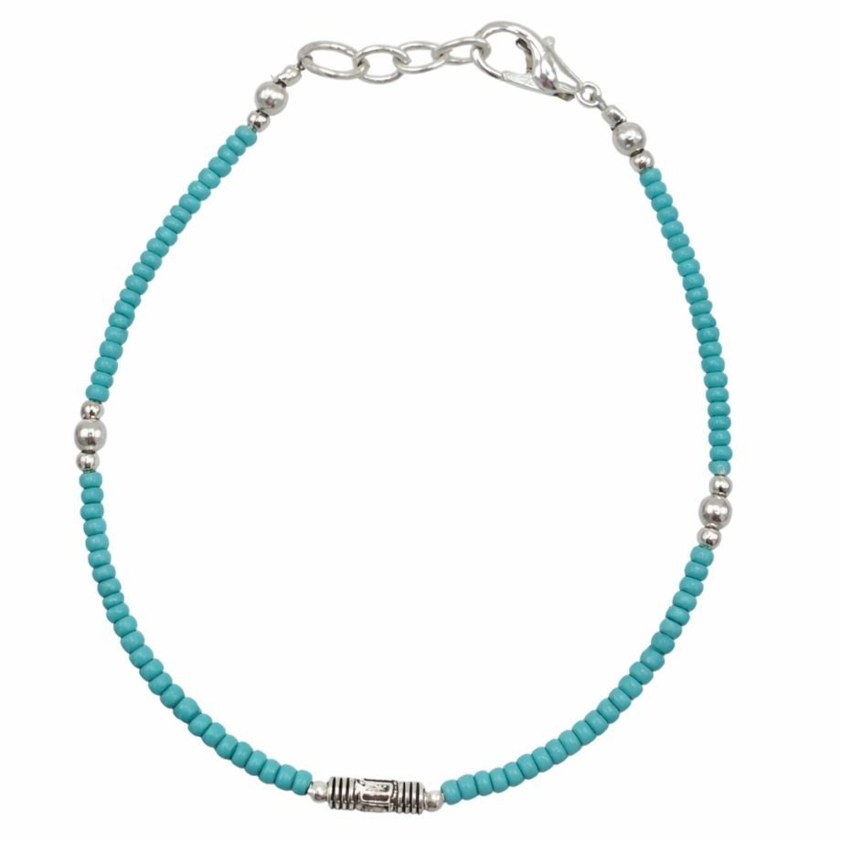 Nepalese Extra Fine Gem Bracelet - Turquoise & Teardrop - Luna Panther