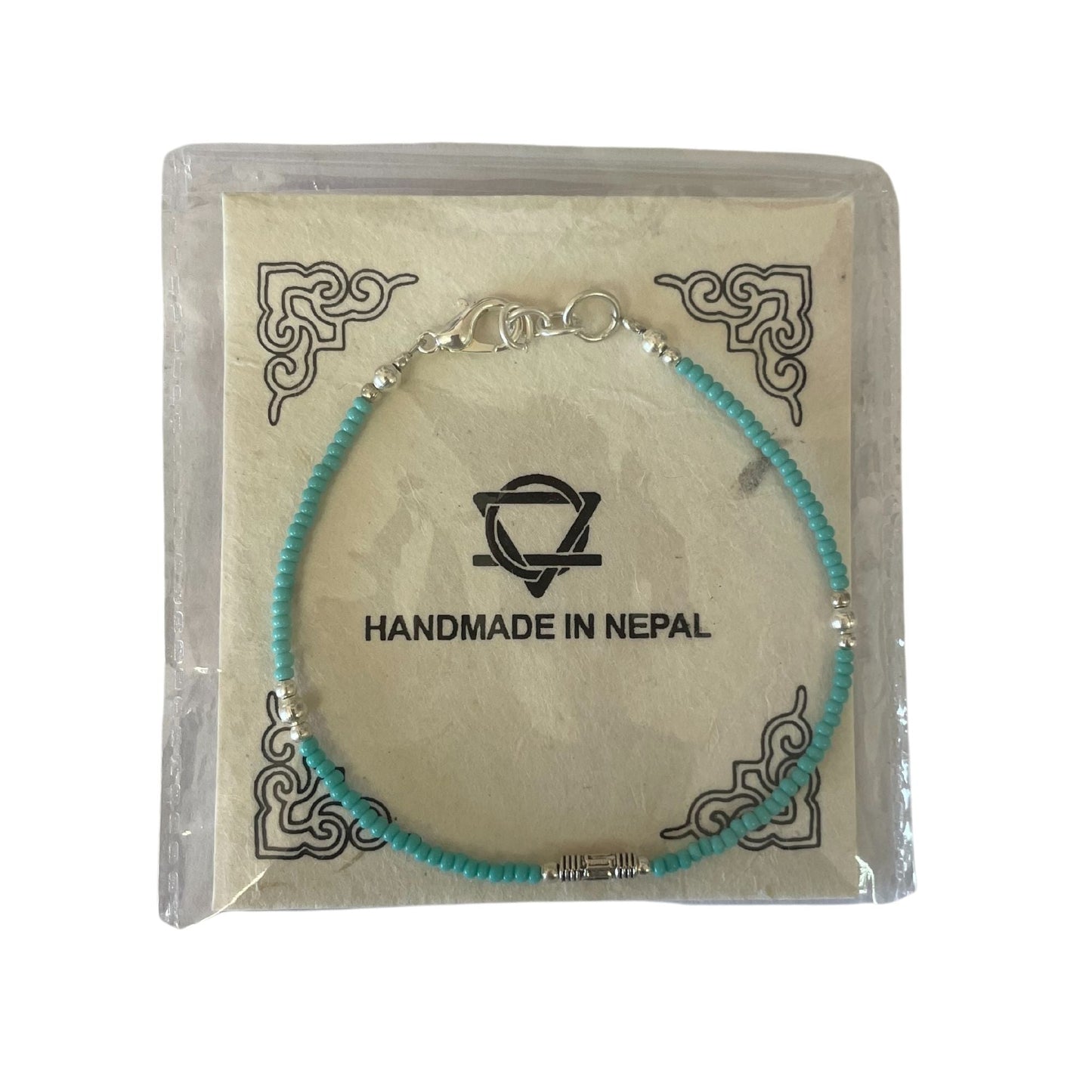 Nepalese Extra Fine Gem Bracelet - Turquoise & Teardrop - Luna Panther