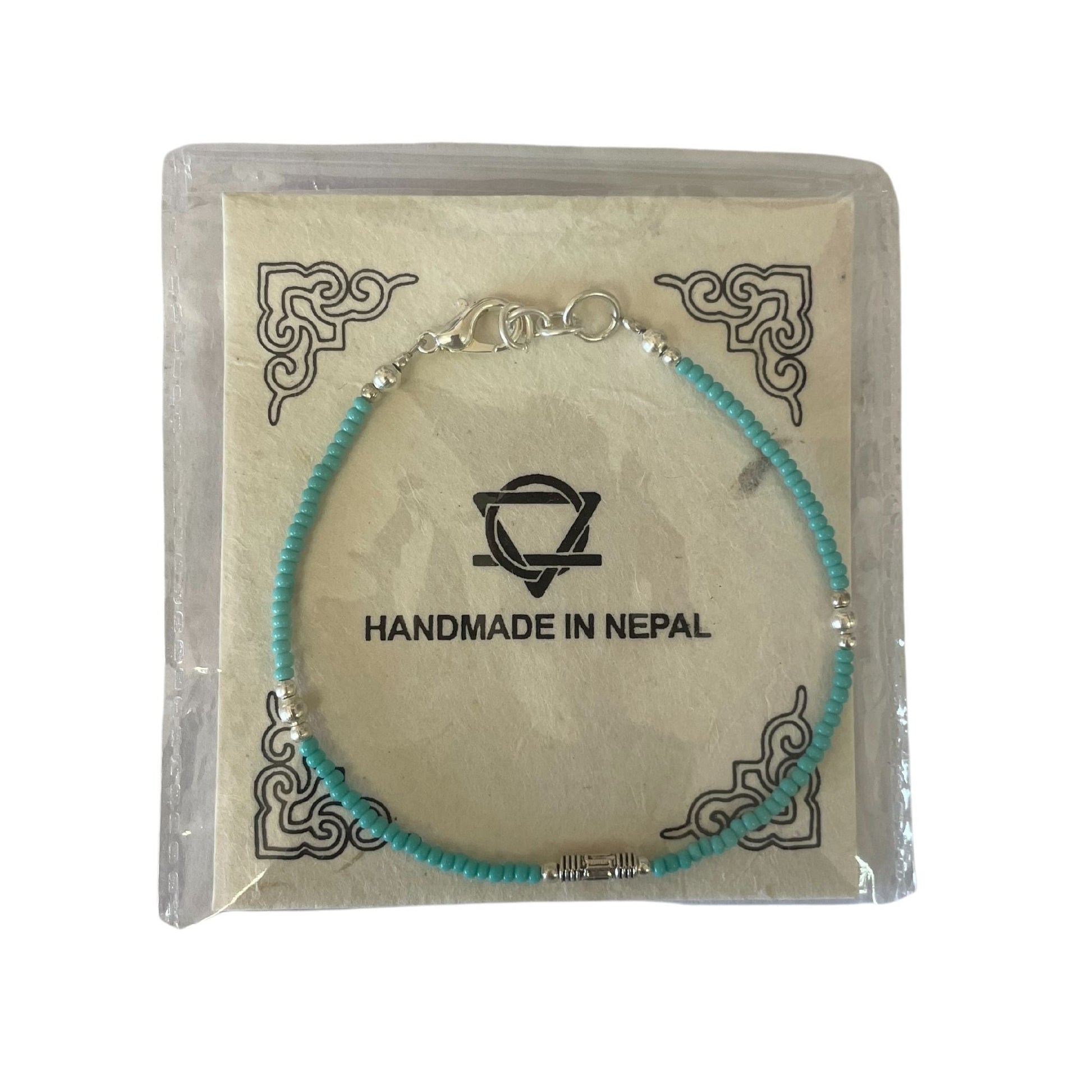 Nepalese Extra Fine Gem Bracelet - Turquoise & Teardrop - Luna Panther