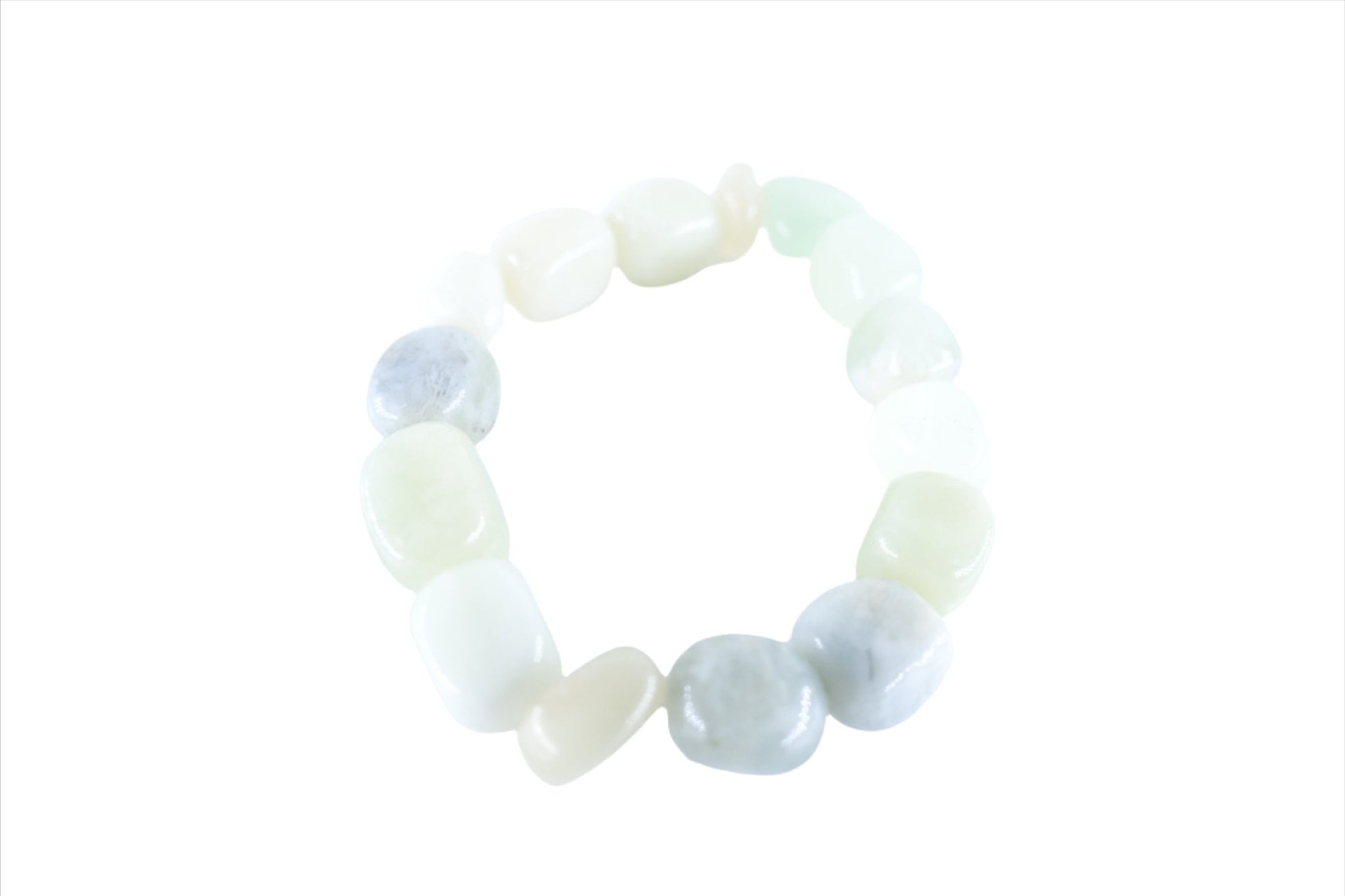Polished New Jade Tumblestone Bracelet featuring serene green tone and smooth polish - Luna Panther