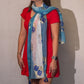 Nomad Sari Aqua Fish Scarf - Sea Blue (180x50cm) - Luna Panther