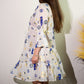 Nomad Sari Evil Eye Dress - White, Blue & Gold - Size L/XL - Luna Panther