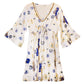 Nomad Sari Evil Eye Dress - White, Blue & Gold - Size L/XL - Luna Panther