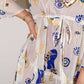 Nomad Sari Evil Eye Dress - White, Blue & Gold - Size L/XL - Luna Panther