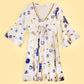 Nomad Sari Evil Eye Dress - White, Blue & Gold - Size M/L - Luna Panther