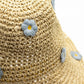 Nomad Sari Floppy Straw Sun Hat - Beige & Blue Flowers - Luna Panther