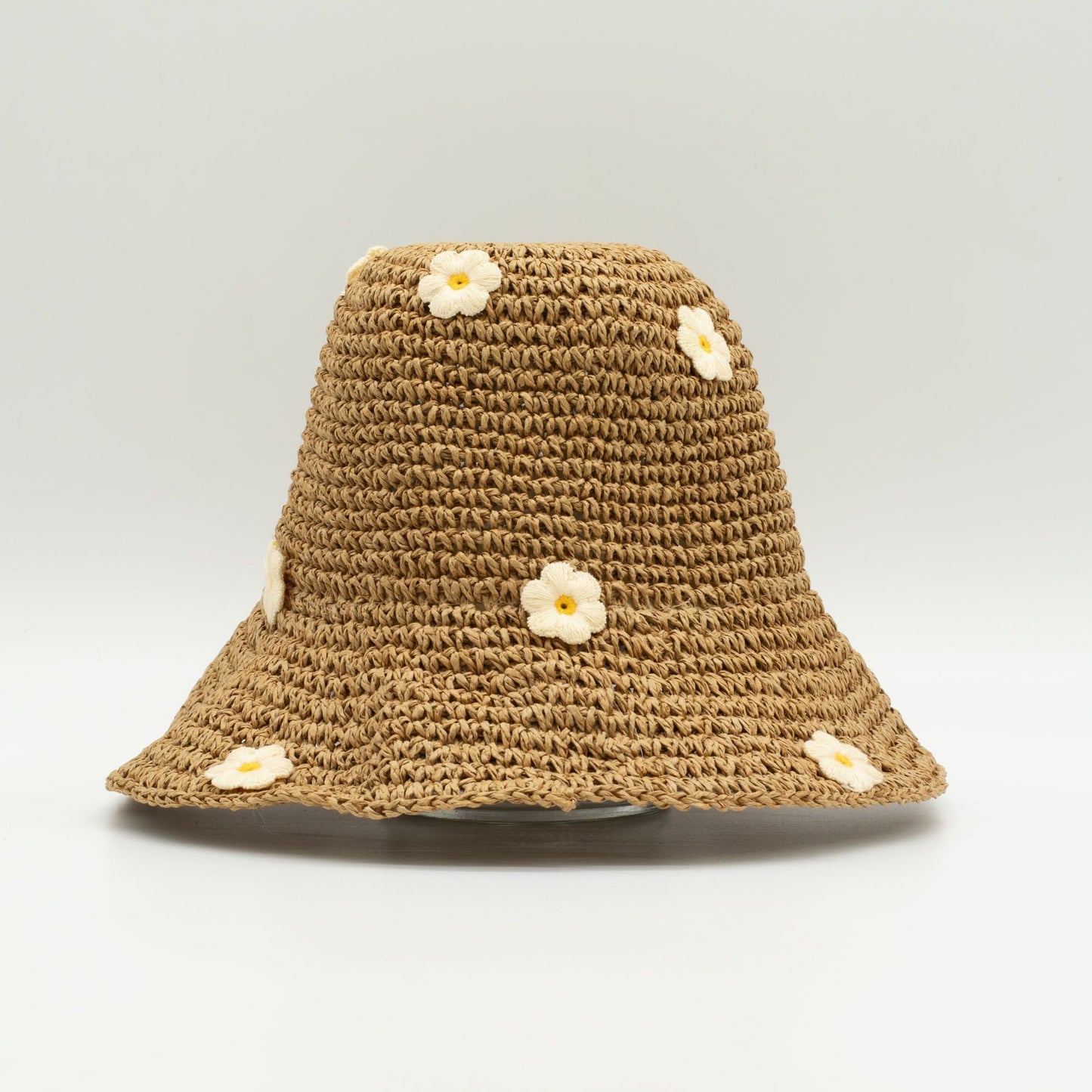 Nomad Sari Floppy Straw Sun Hat - Coffee & Daisies - Luna Panther