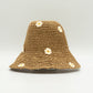 Nomad Sari Floppy Straw Sun Hat - Coffee & Daisies - Luna Panther
