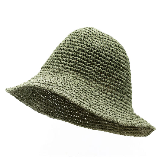 Nomad Sari Floppy Straw Sun Hat - Moss Green - Luna Panther