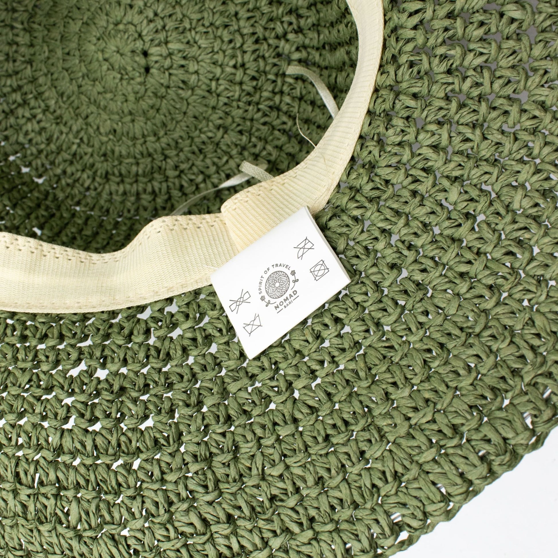 Nomad Sari Floppy Straw Sun Hat - Moss Green - Luna Panther