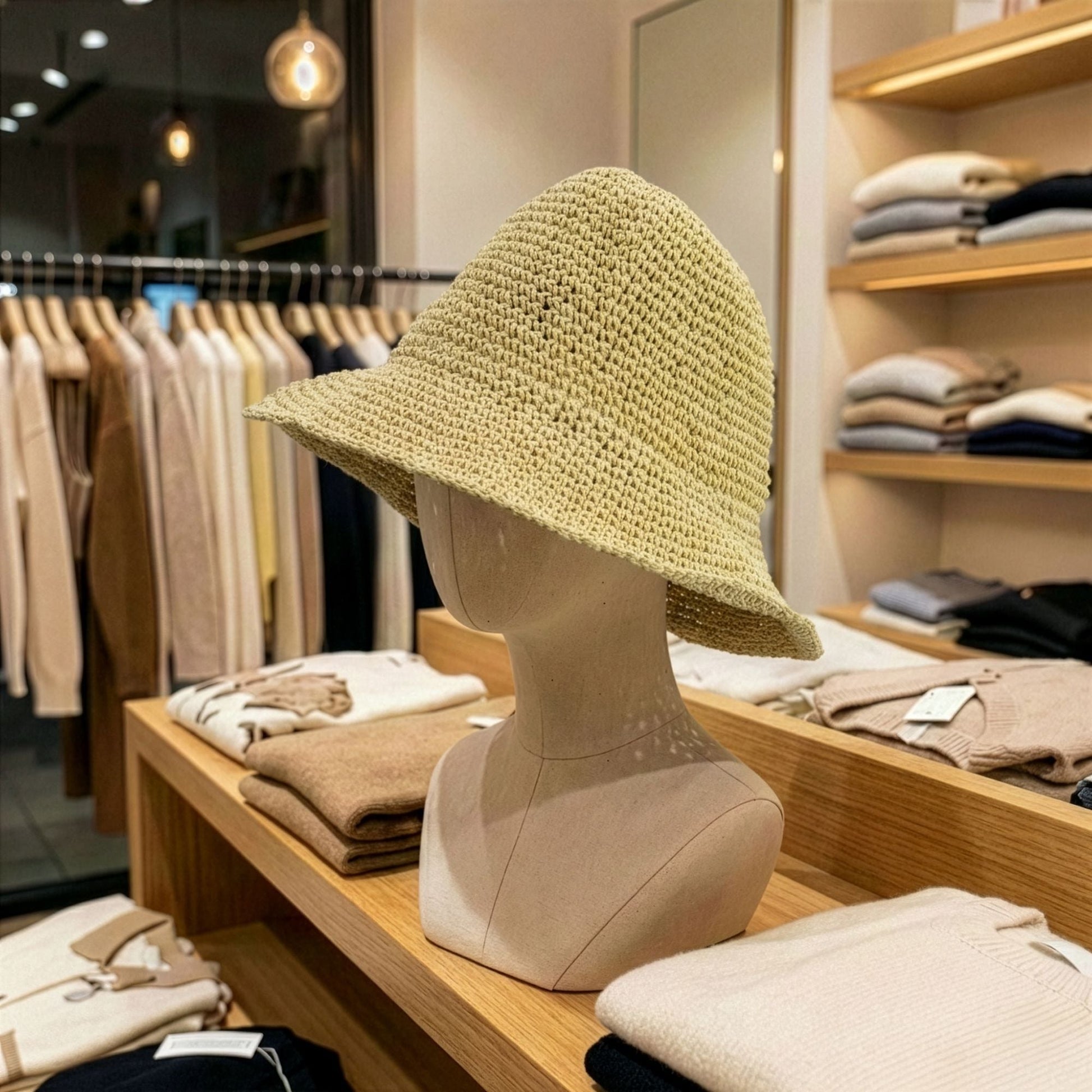 Nomad Sari Floppy Straw Sun Hat - Natural Beige - Luna Panther
