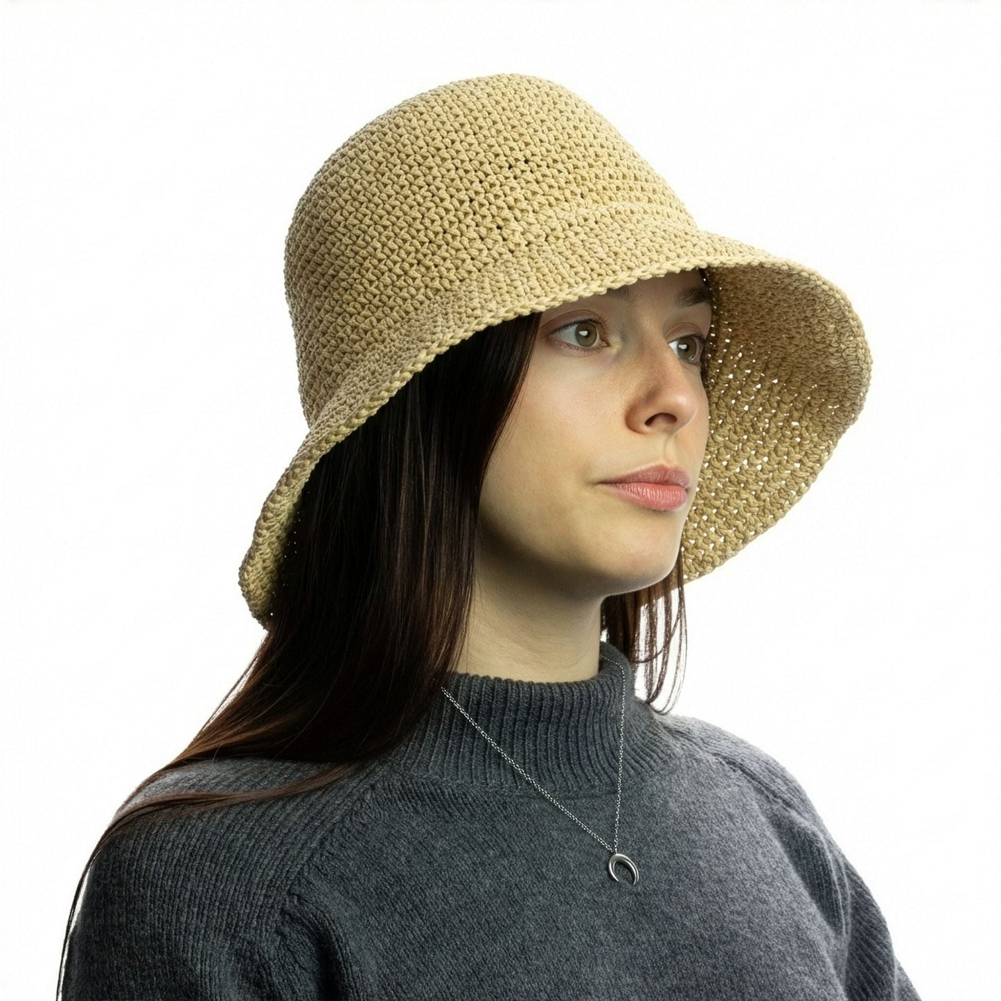 Nomad Sari Floppy Straw Sun Hat - Natural Beige - Luna Panther