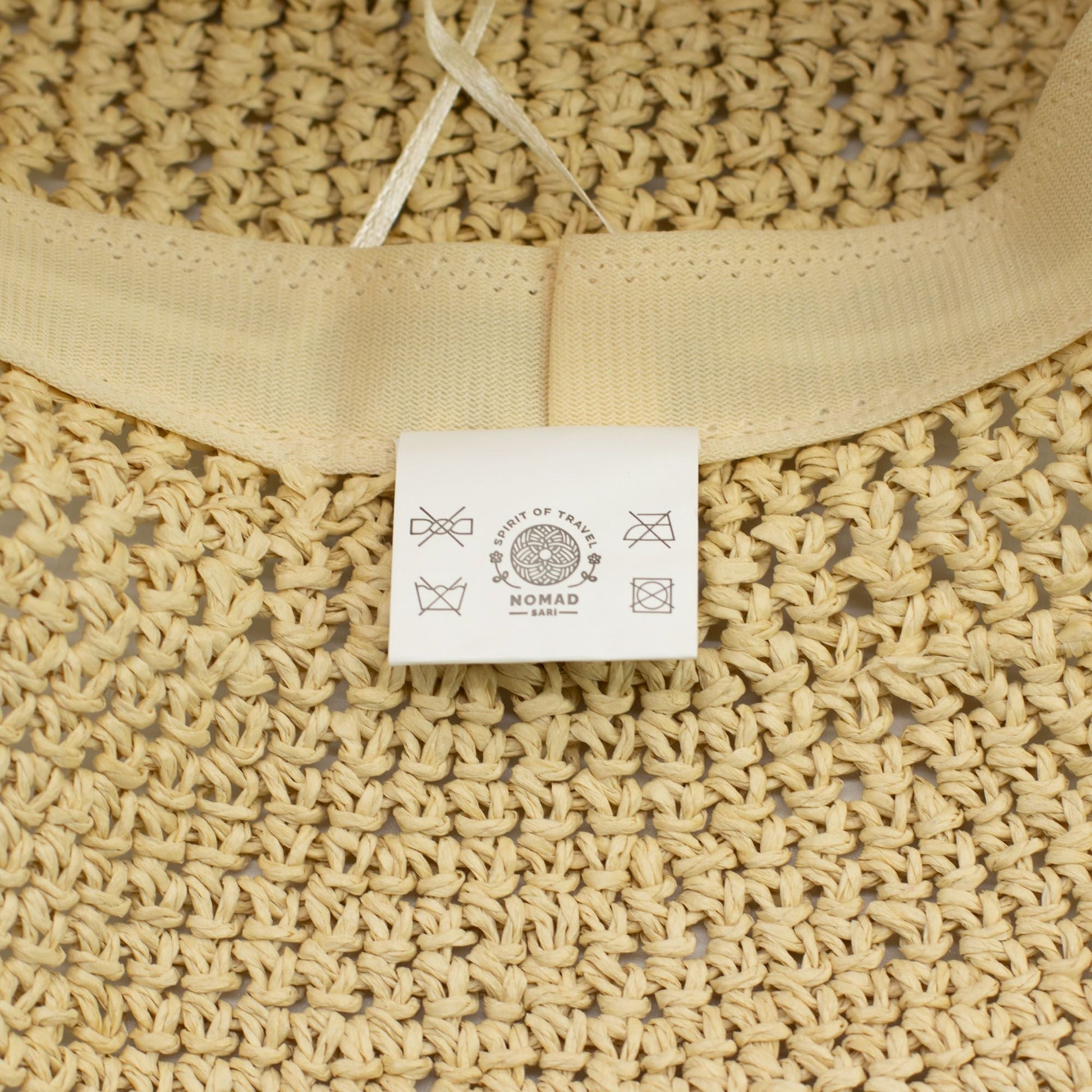 Nomad Sari Floppy Straw Sun Hat - Natural Beige - Luna Panther