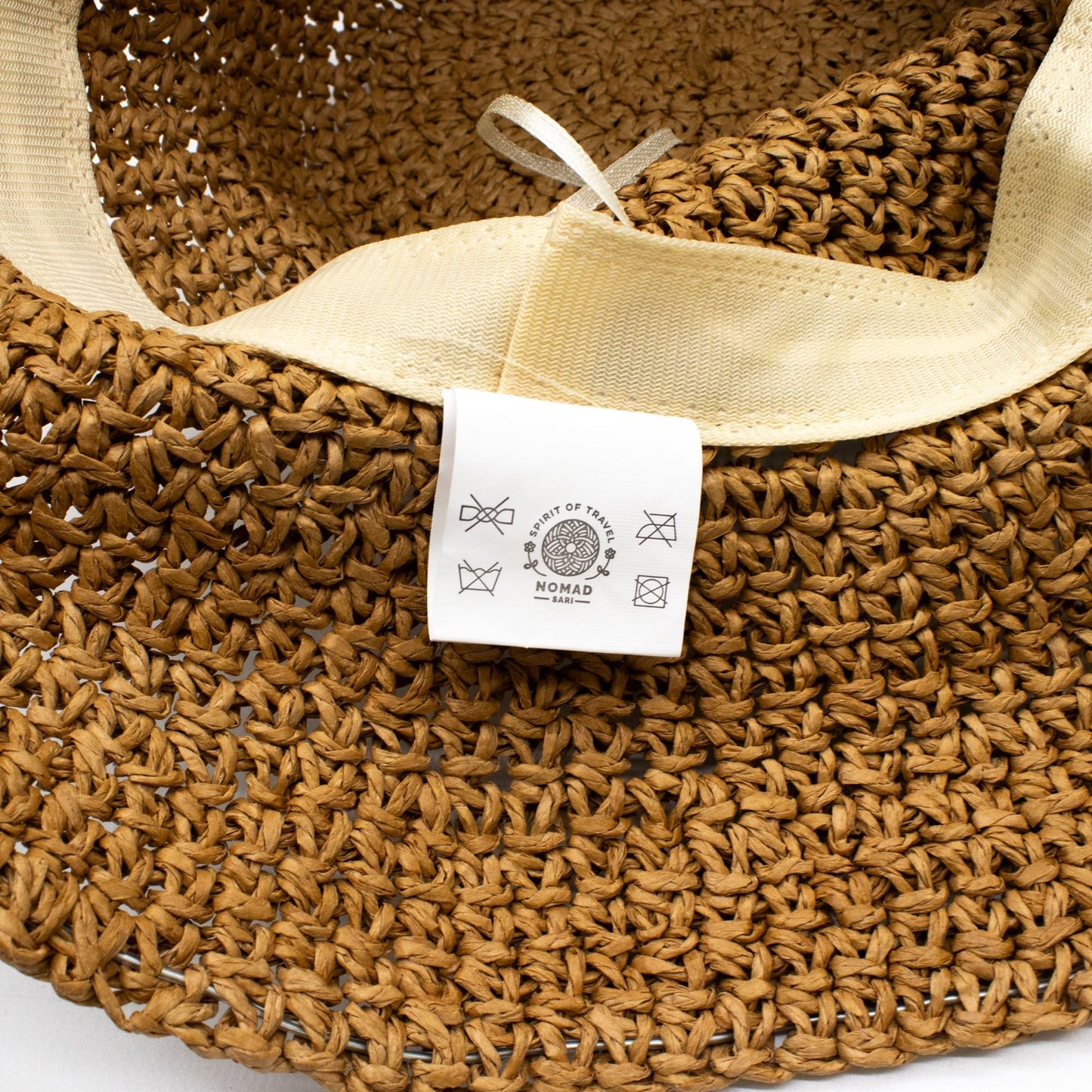 Nomad Sari Floppy Straw Sun Hat - Natural Coffee - Luna Panther