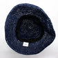 Nomad Sari Floppy Straw Sun Hat - Navy Blue - Luna Panther