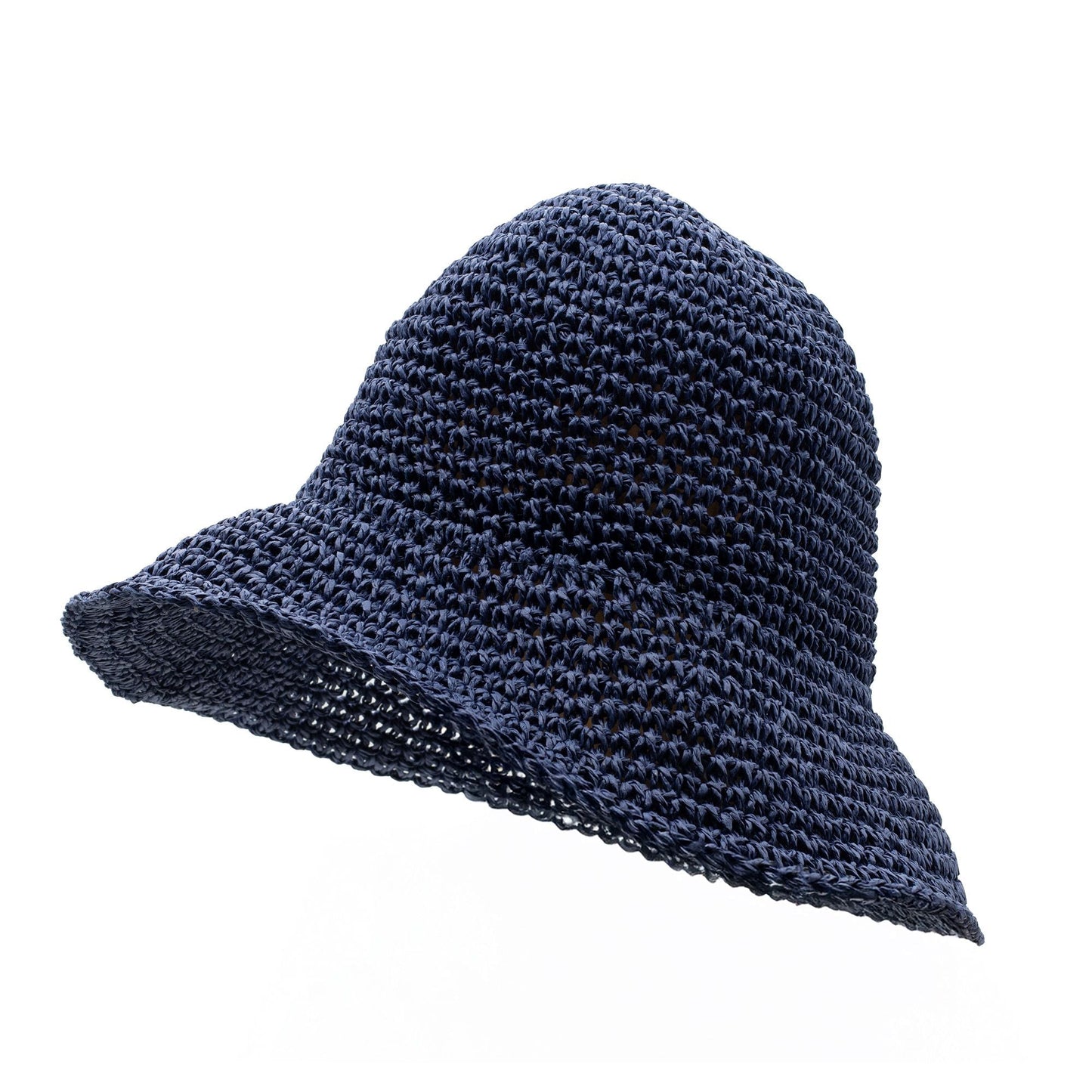Nomad Sari Floppy Straw Sun Hat - Navy Blue - Luna Panther