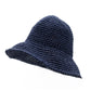 Nomad Sari Floppy Straw Sun Hat - Navy Blue - Luna Panther