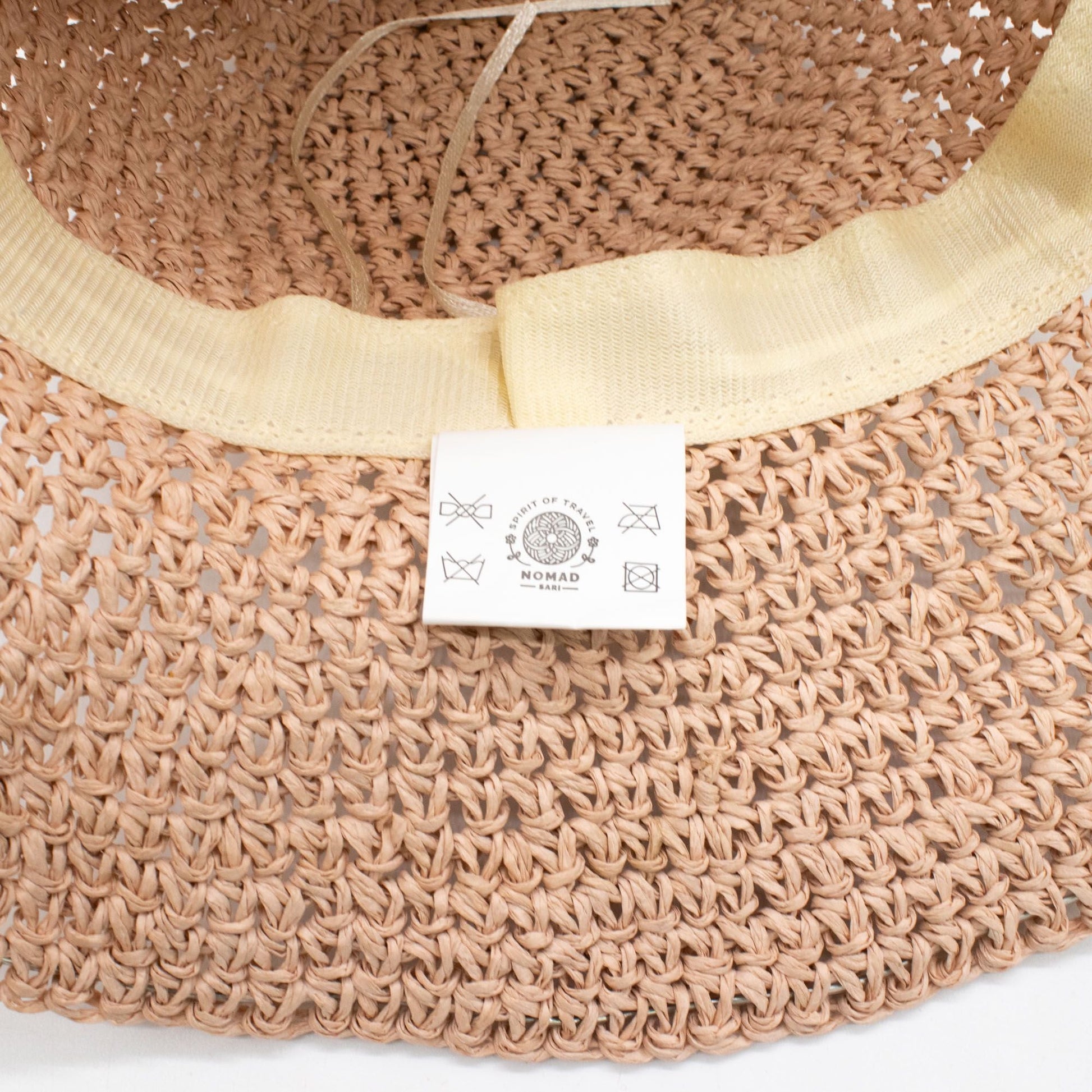 Nomad Sari Floppy Straw Sun Hat - Rose Blush - Luna Panther