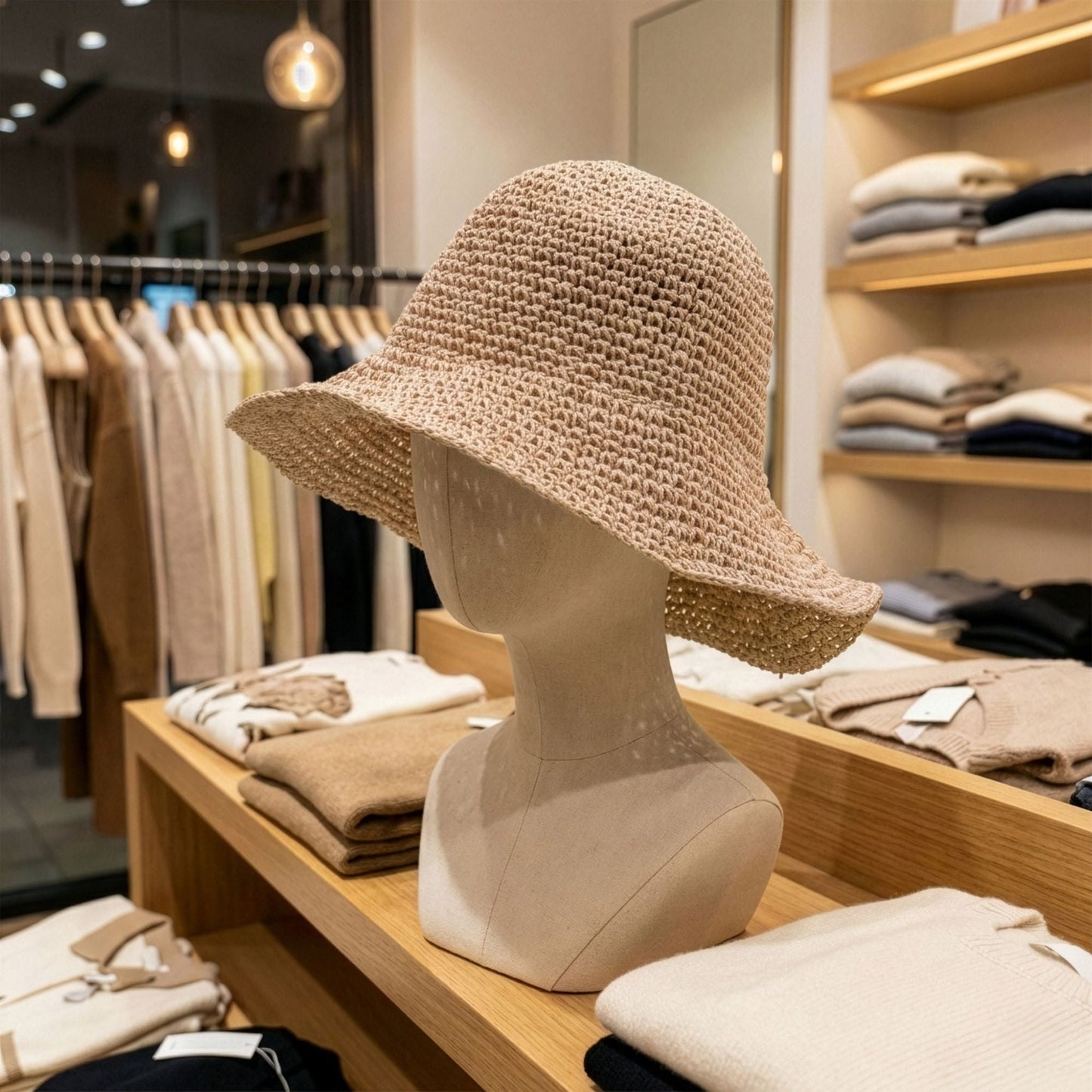 Nomad Sari Floppy Straw Sun Hat - Rose Blush - Luna Panther