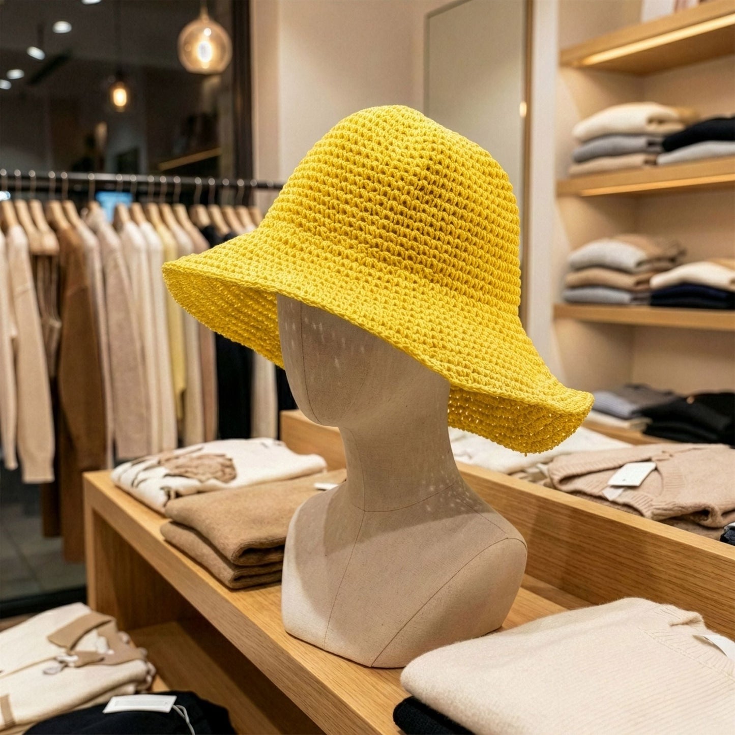 Nomad Sari Floppy Straw Sun Hat - Yellow - Luna Panther