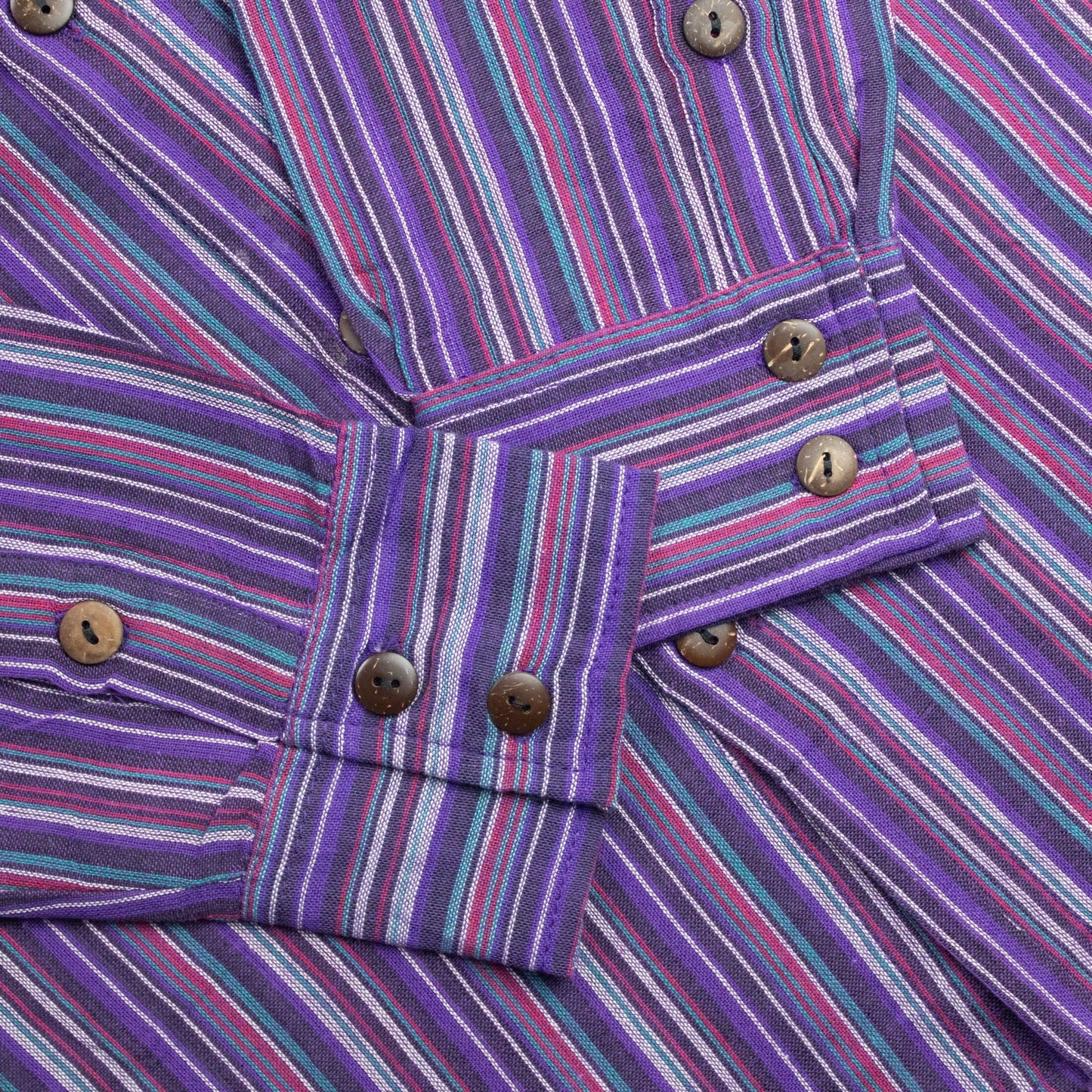 Nomad Sari Grandad Shirt - Black Purple - Large - Luna Panther