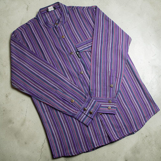 Nomad Sari Grandad Shirt - Black Purple - Large - Luna Panther alternate view