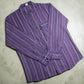 Nomad Sari Grandad Shirt - Black Purple - Medium - Luna Panther