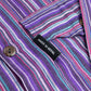 Nomad Sari Grandad Shirt - Black Purple - Medium - Luna Panther