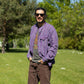 Nomad Sari Grandad Shirt - Black Purple - Medium - Luna Panther