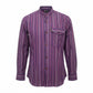 Nomad Sari Grandad Shirt - Black Purple - Medium - Luna Panther