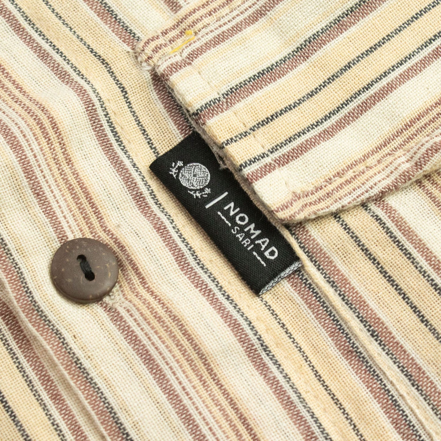Nomad Sari Grandad Shirt - Brown Beige - Large - Luna Panther
