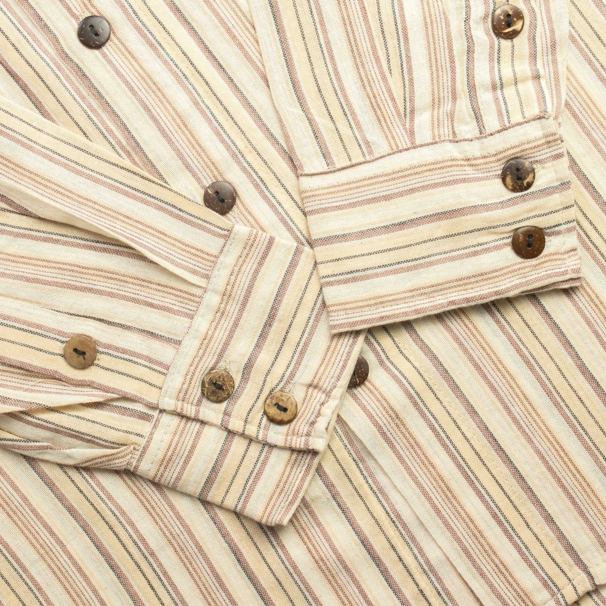 Nomad Sari Grandad Shirt - Brown Beige - Large - Luna Panther
