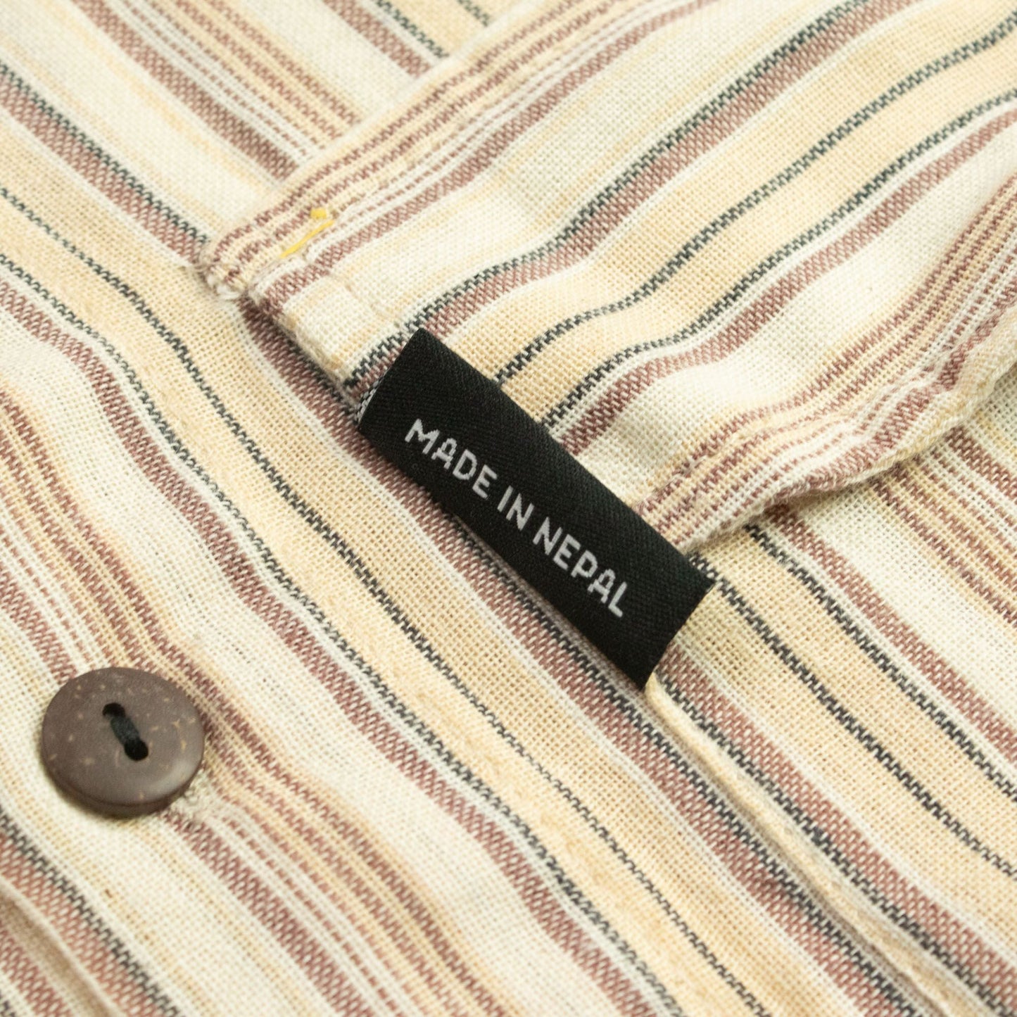 Nomad Sari Grandad Shirt - Brown Beige - Medium - Luna Panther