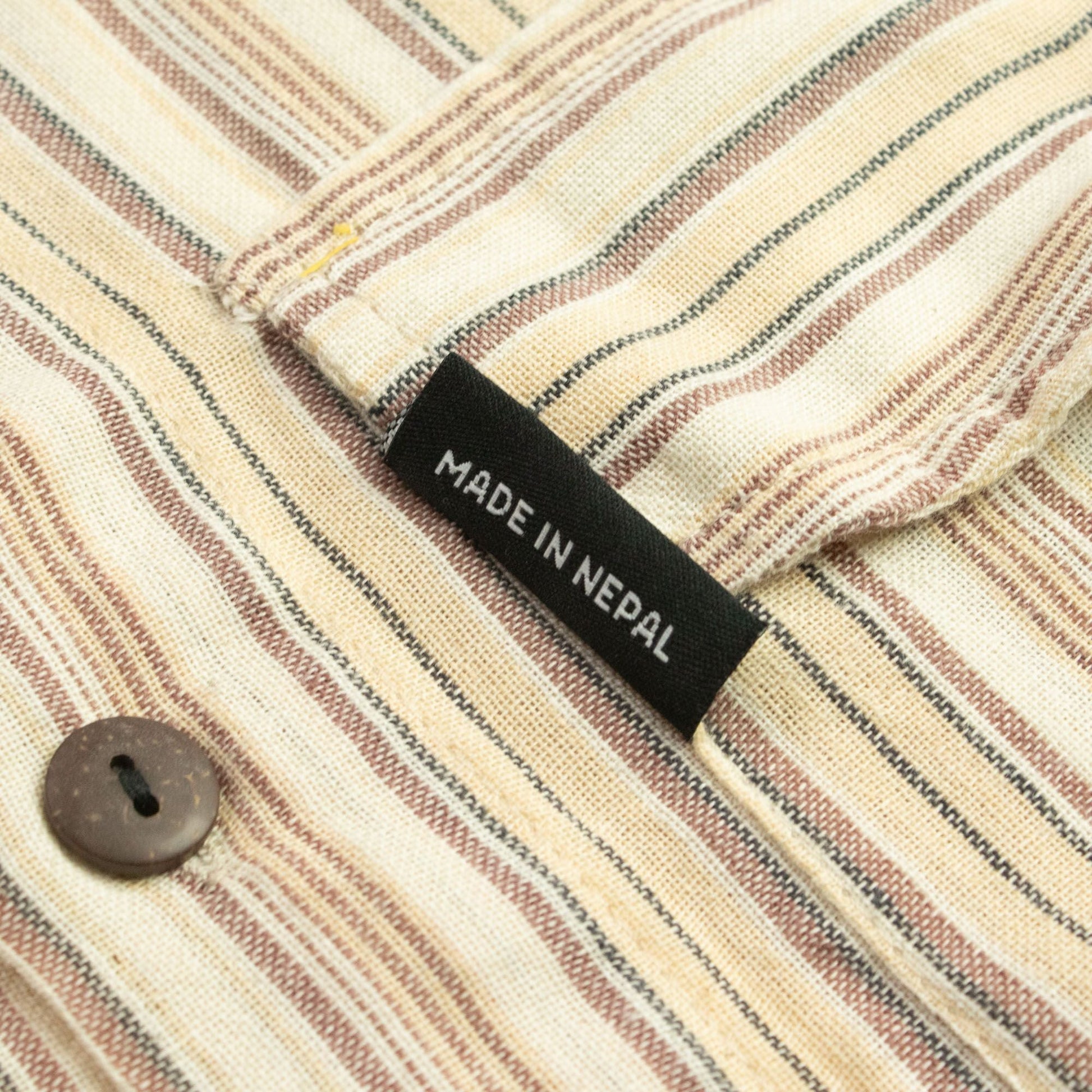 Nomad Sari Grandad Shirt - Brown Beige - Medium - Luna Panther