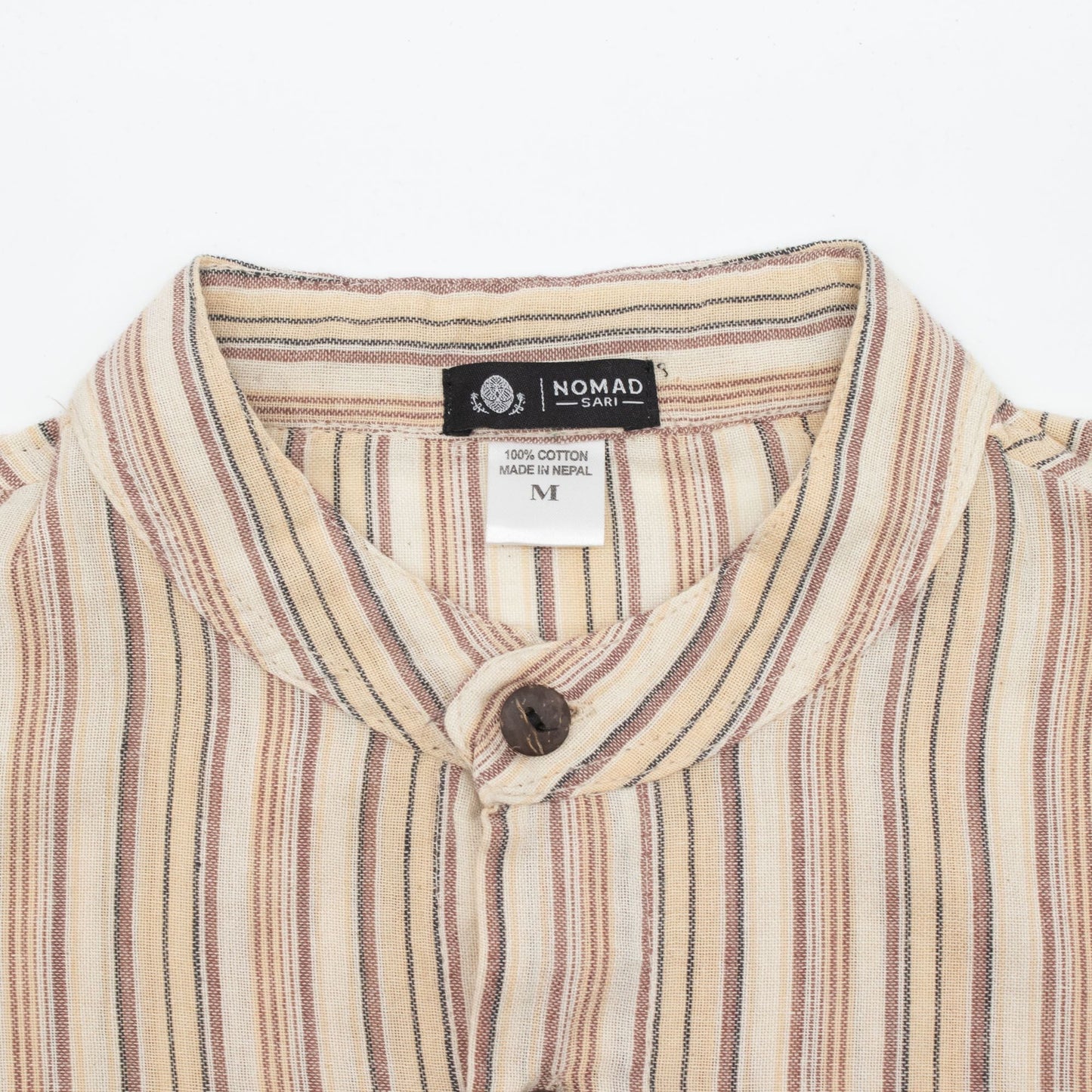 Nomad Sari Grandad Shirt - Brown Beige - Medium - Luna Panther