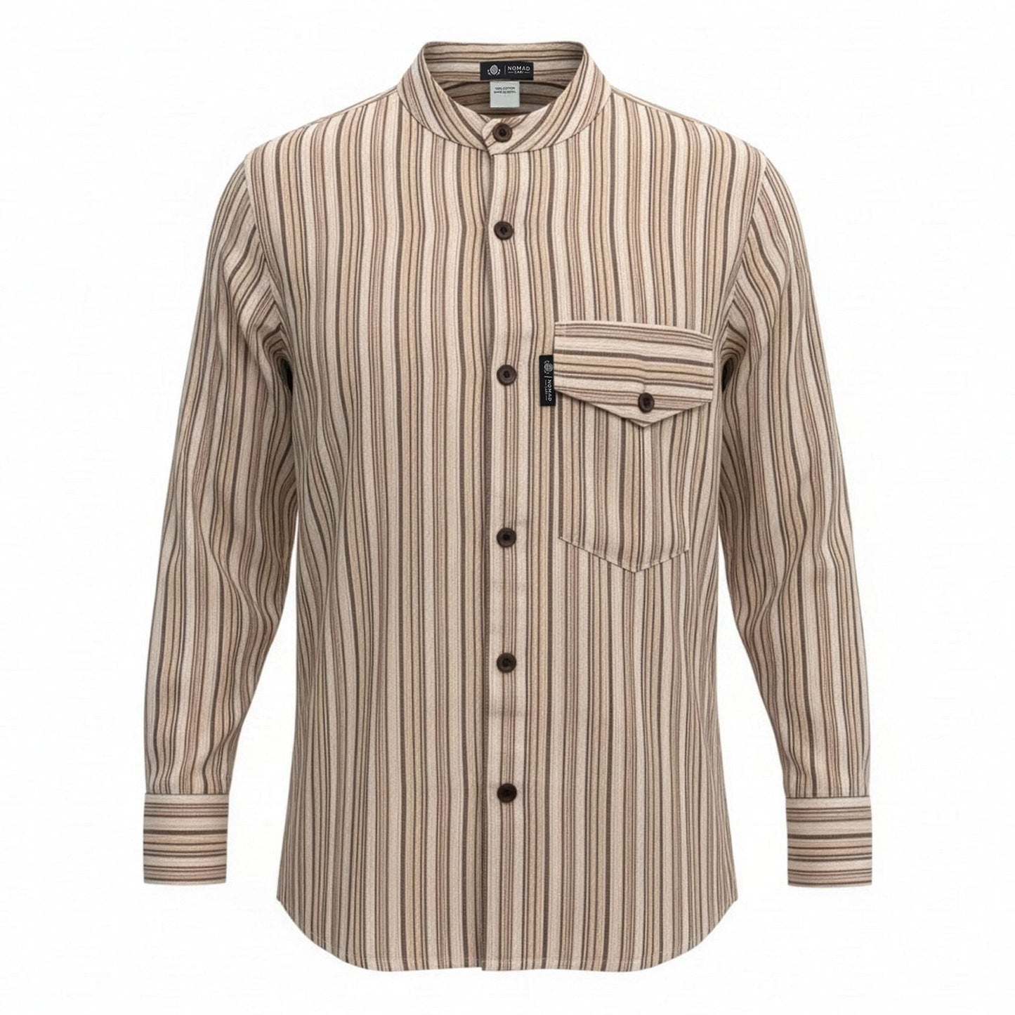 Nomad Sari Grandad Shirt - Brown Beige - XL - Luna Panther