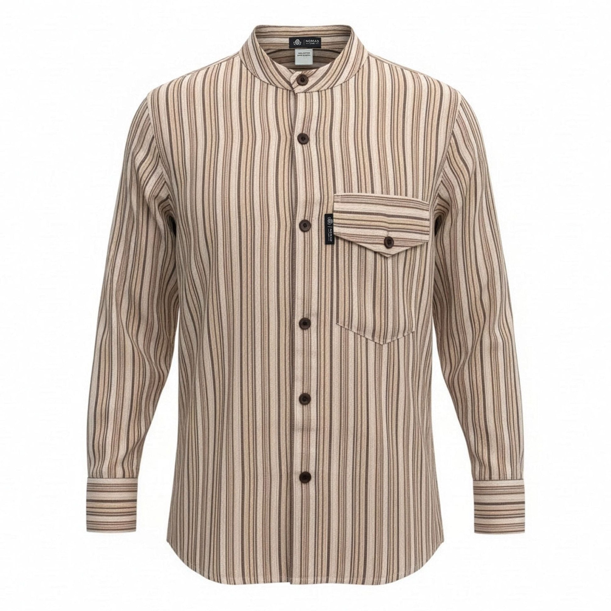Nomad Sari Grandad Shirt - Brown Beige - XL - Luna Panther