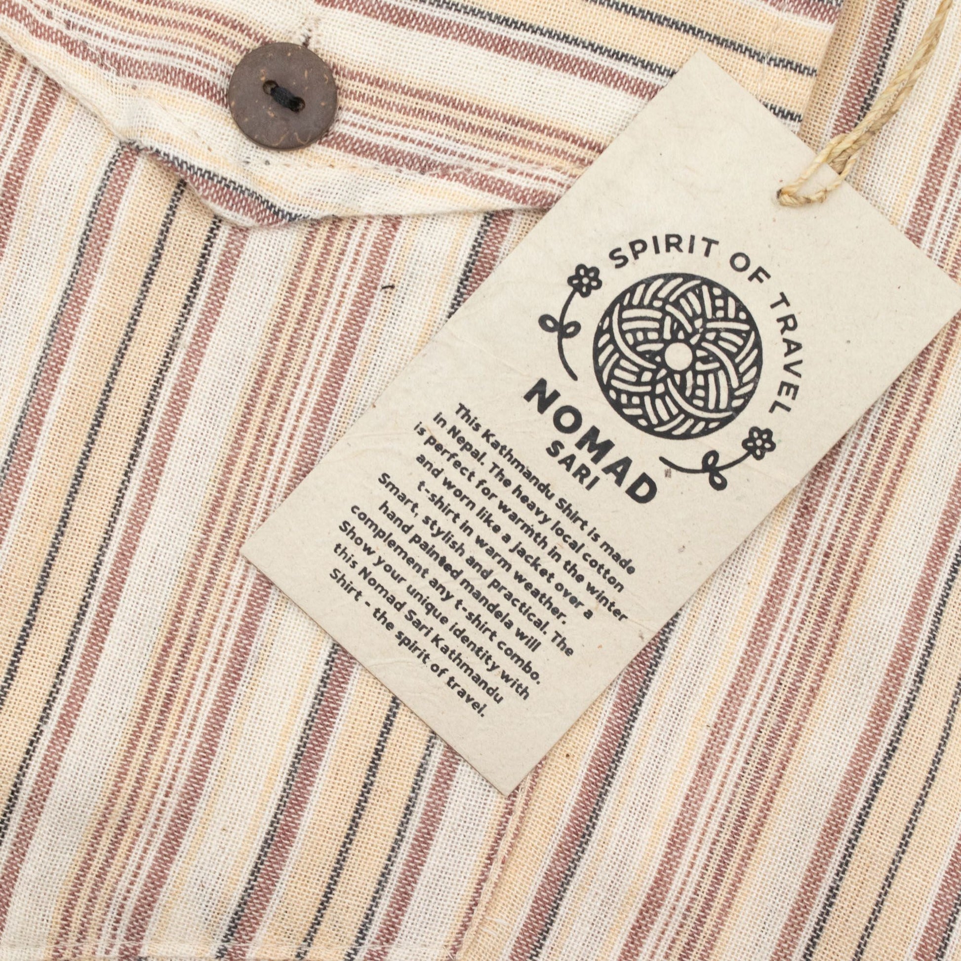 Nomad Sari Grandad Shirt - Brown Beige - XL - Luna Panther