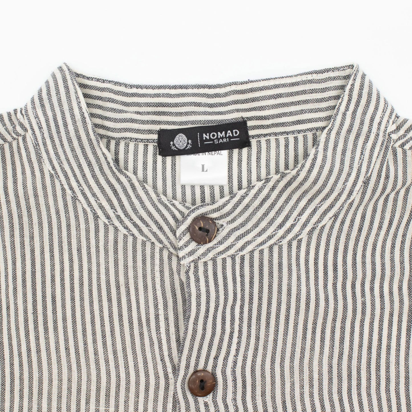 Nomad Sari Grandad Shirt - Grey Stone - Medium - Luna Panther