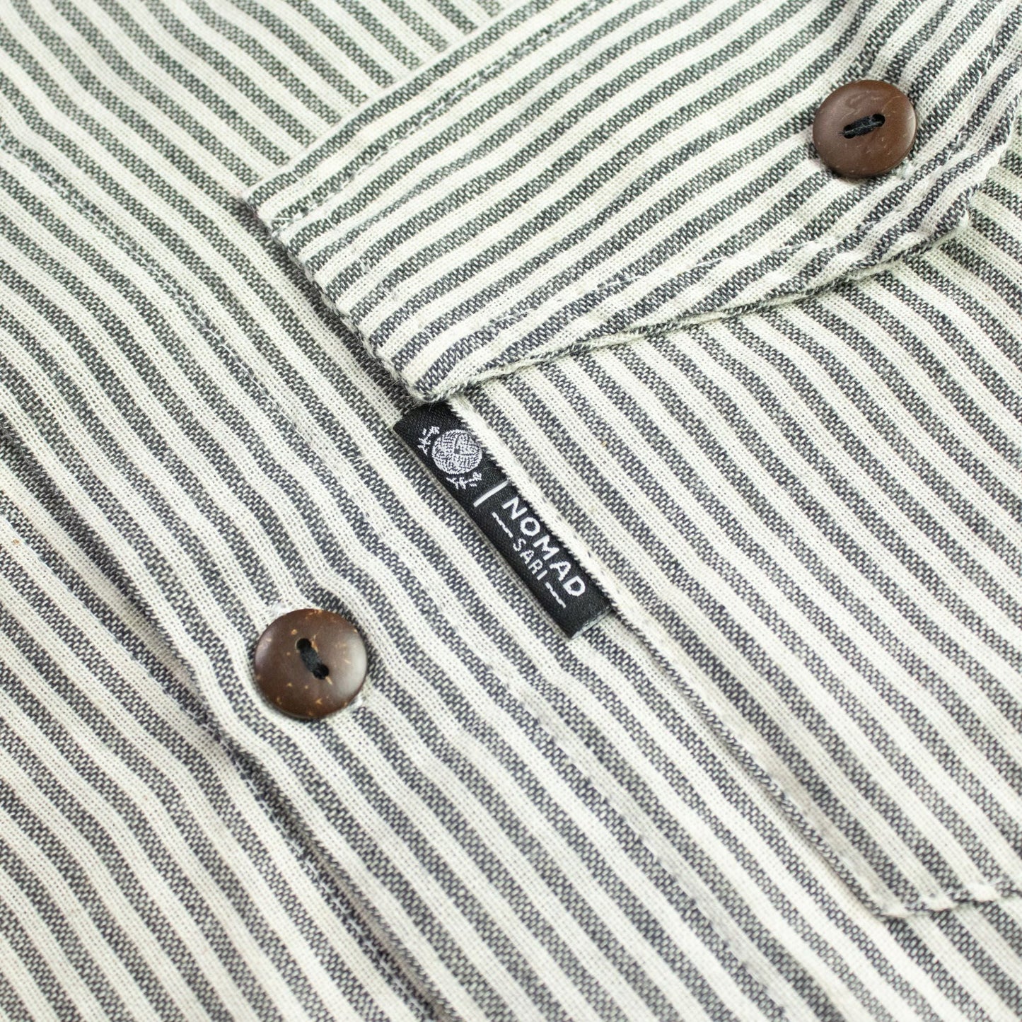 Nomad Sari Grandad Shirt - Grey Stone - Medium - Luna Panther