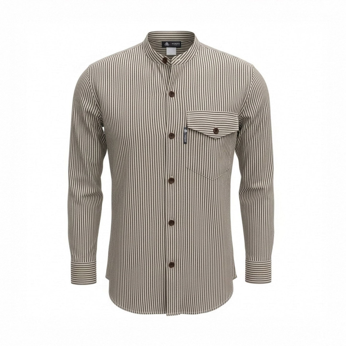 Nomad Sari Grandad Shirt - Grey Stone - Medium - Luna Panther