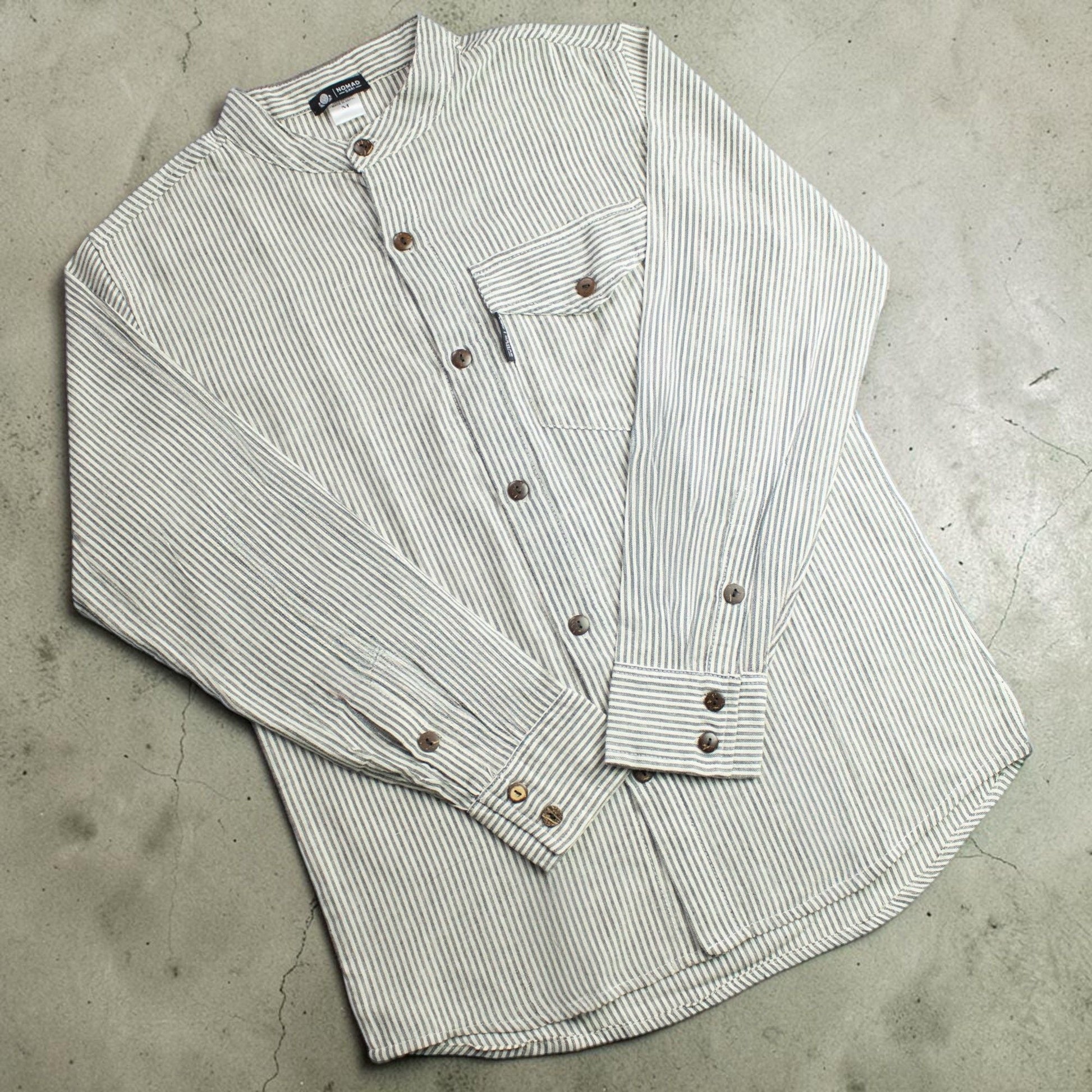 Nomad Sari Grandad Shirt - Grey Stone - XL - Luna Panther