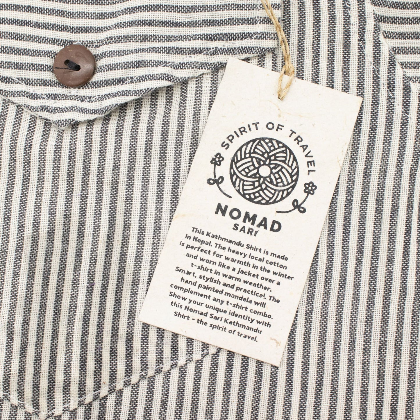 Nomad Sari Grandad Shirt - Grey Stone - XL - Luna Panther
