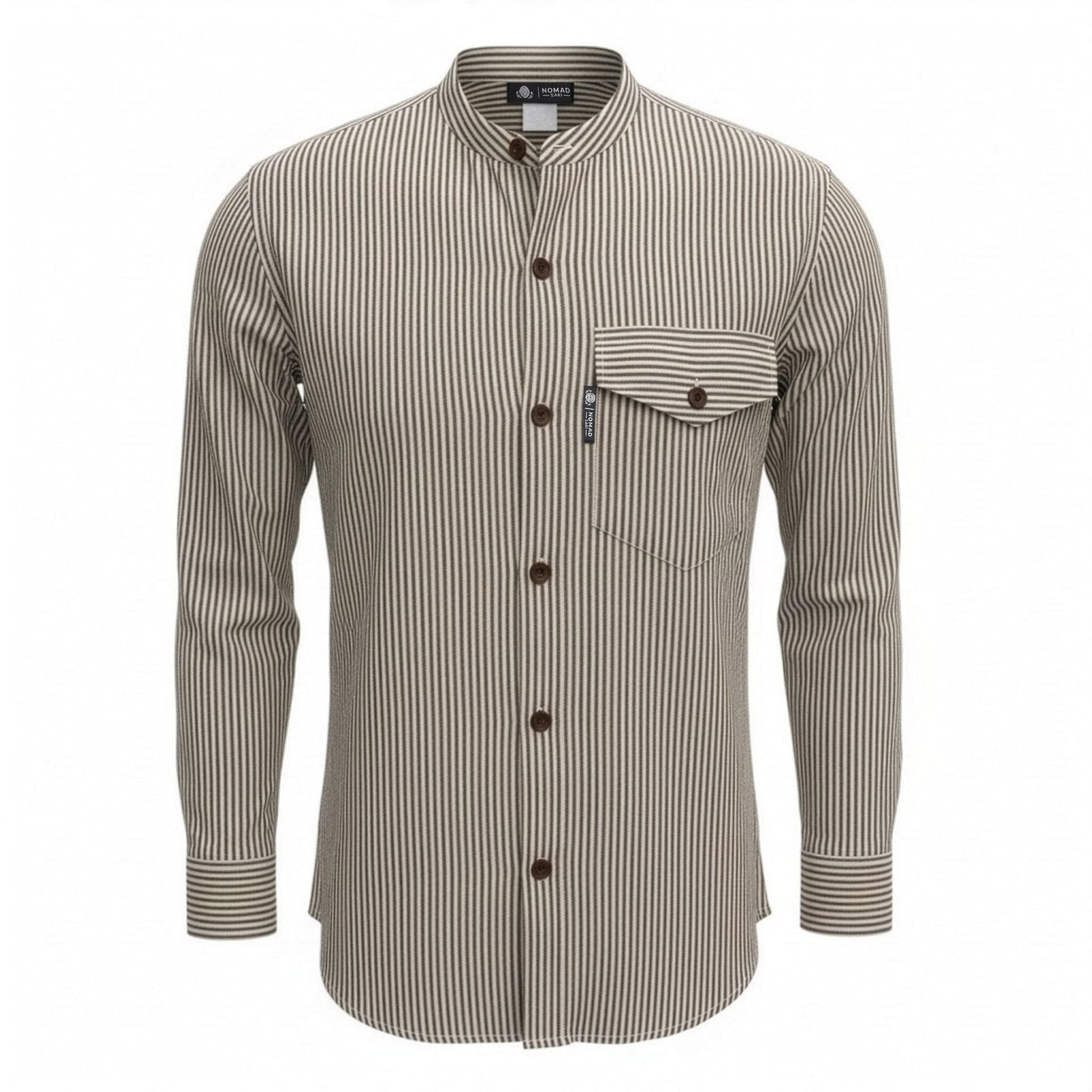 Nomad Sari Grandad Shirt - Grey Stone - XL - Luna Panther